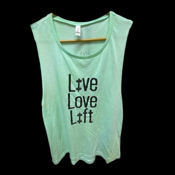 Bella Canvas Live Love Lift Mint Green Tank Top New Women Size Small - Picture 1 of 3